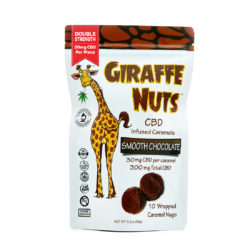 Giraffe Nuts Infused Caramels 30mg Hemp CBD per piece Smooth Chocolate Chew