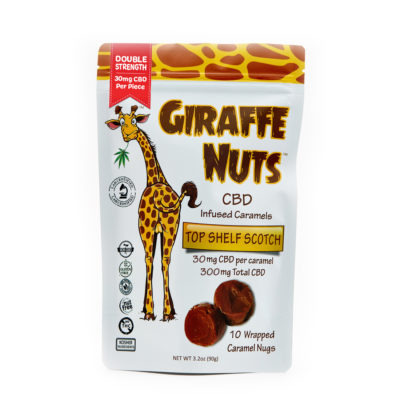 Giraffe Nuts Infused Caramels 30mg Hemp CBD per piece Top Shelf Scotch